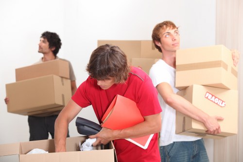 Loading boxes into a van for a Hackney move