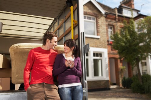 Loading furniture into a van for a local Hackney removal